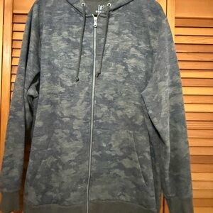 George Men's Zip Up Camo Sweater - Blue
